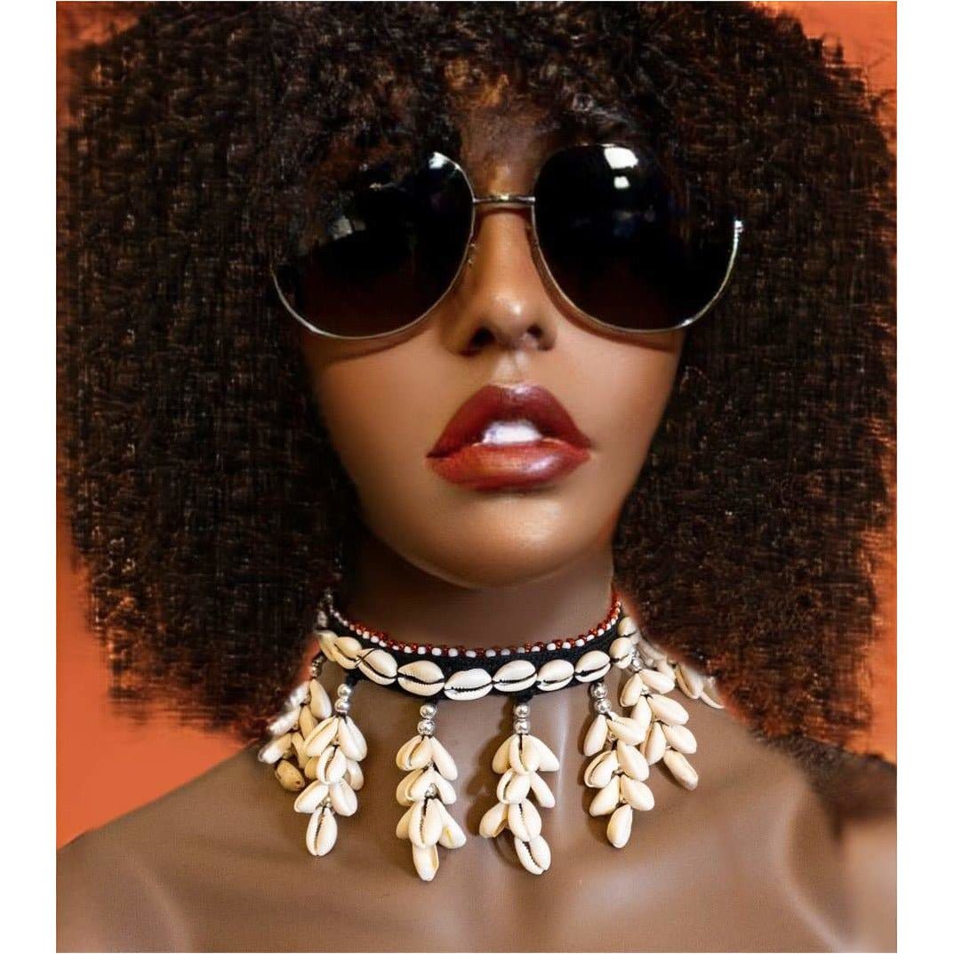 Obaa Serwaa cowry cowrie shell choker or Reversible headpiece