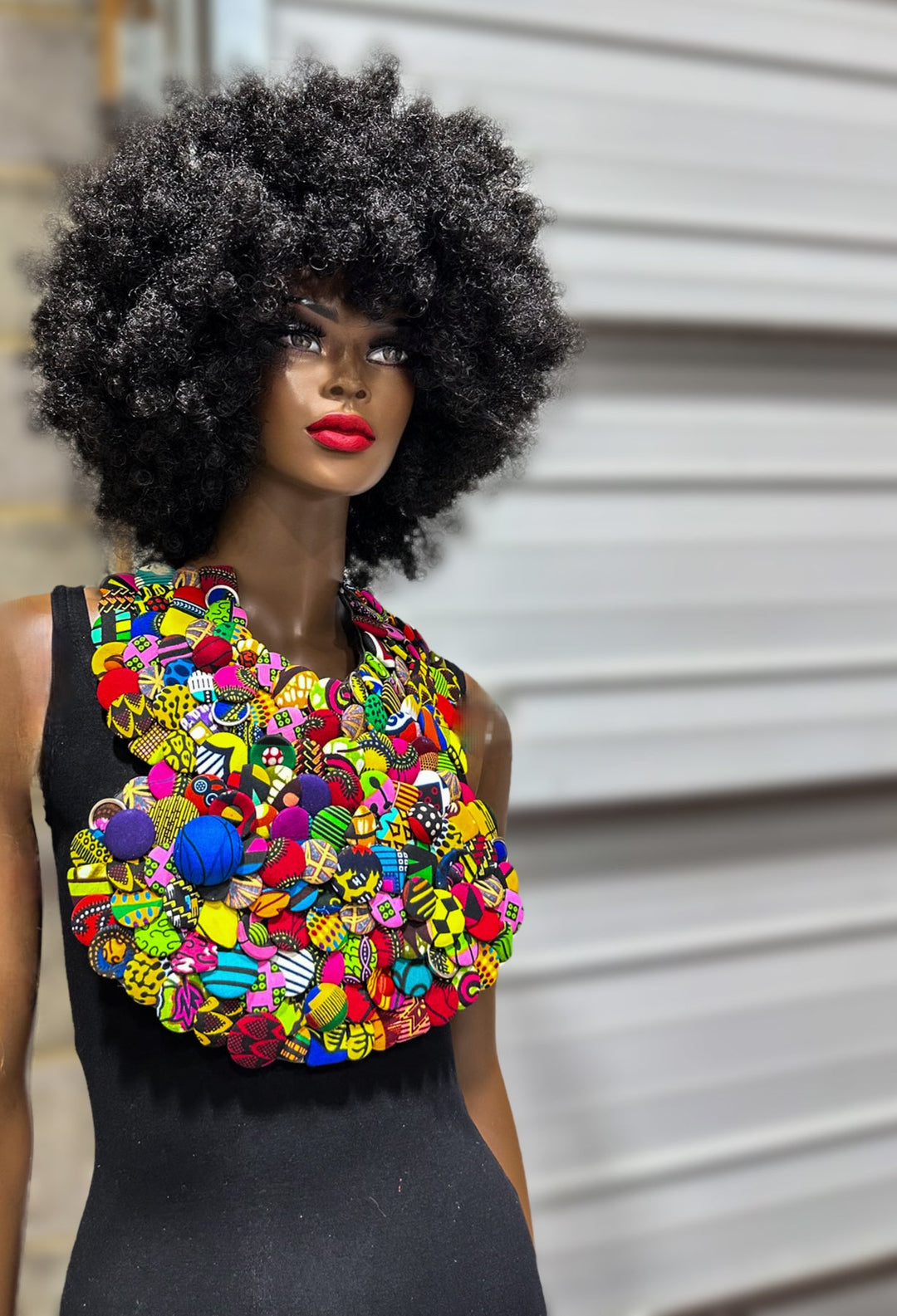 Obaa Sima Ankara fabric buttons Neckpiece/choker - Trufacebygrace