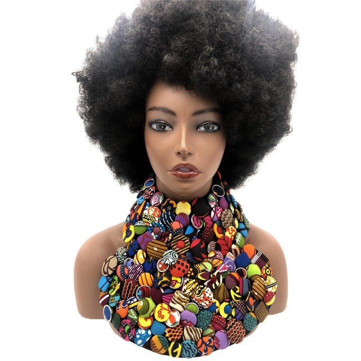 Obaa Sima Ankara fabric buttons Neckpiece/choker - Trufacebygrace