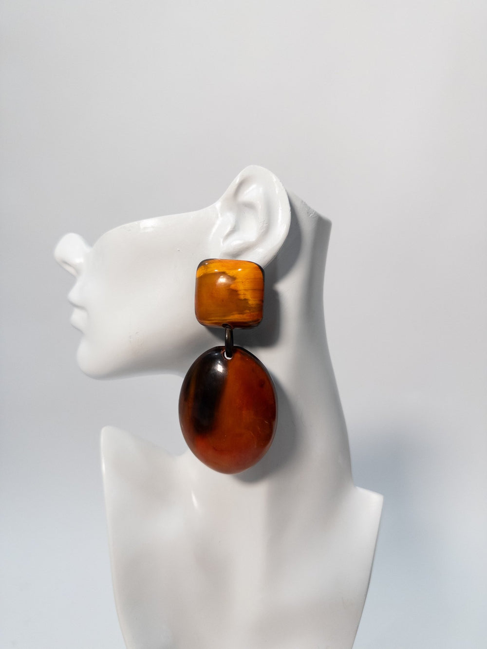 Ochre Series: Afro Color Pop Horn Drop Earrings - Trufacebygrace