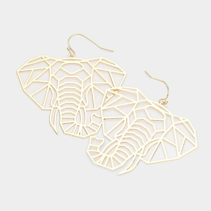 Osuno - elephant head Cut out Brass Earrings - Trufacebygrace