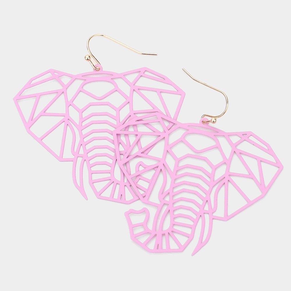 Osuno - elephant head Cut out Brass Earrings - Trufacebygrace