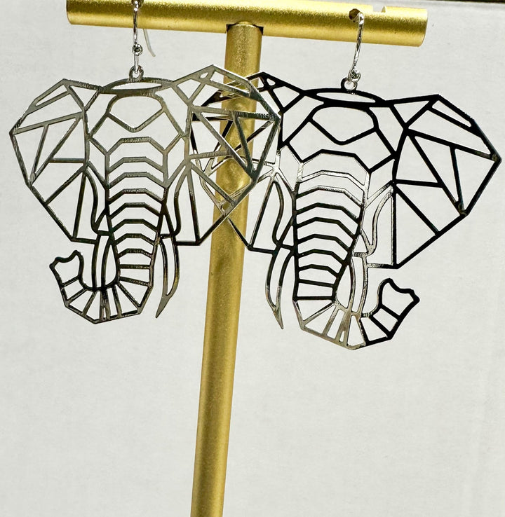 Osuno - elephant head Cut out Brass Earrings - Trufacebygrace