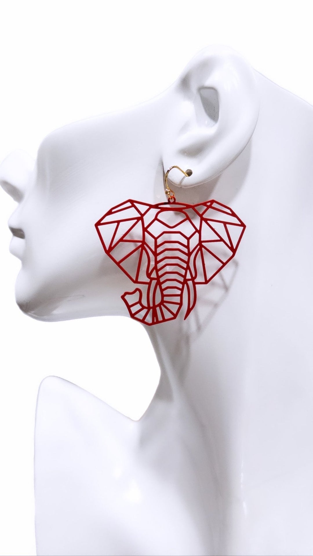 Osuno - elephant head Cut out Brass Earrings - Trufacebygrace