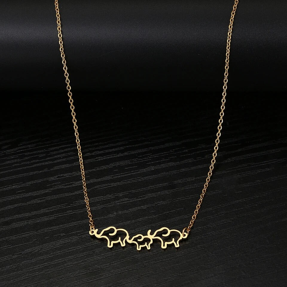 Osuno simple Elephant outline Necklace - Trufacebygrace
