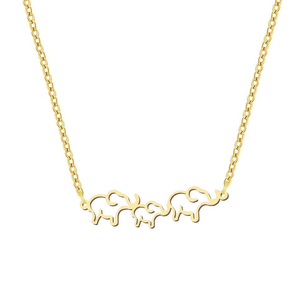 Osuno simple Elephant outline Necklace - Trufacebygrace