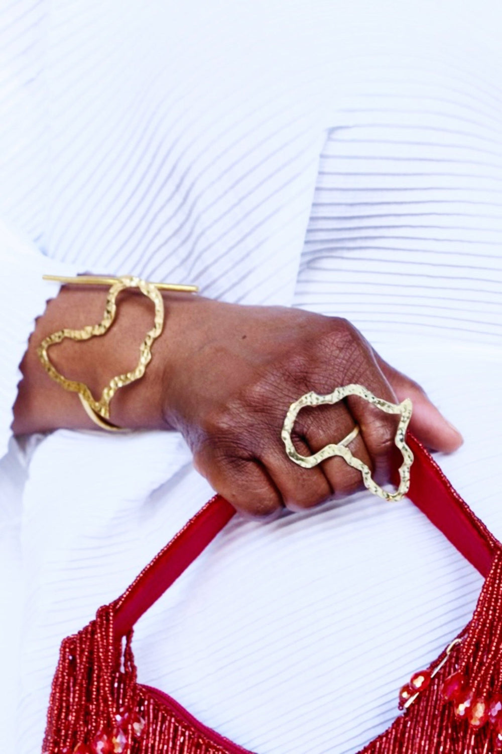 Outline Africa Map Brass Bracelet – Adjustable Statement Cuff - Trufacebygrace