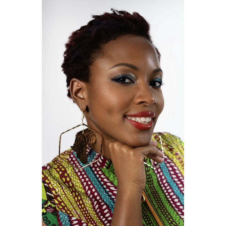 Oversized Africa to the world Hexagon earrings - Trufacebygrace