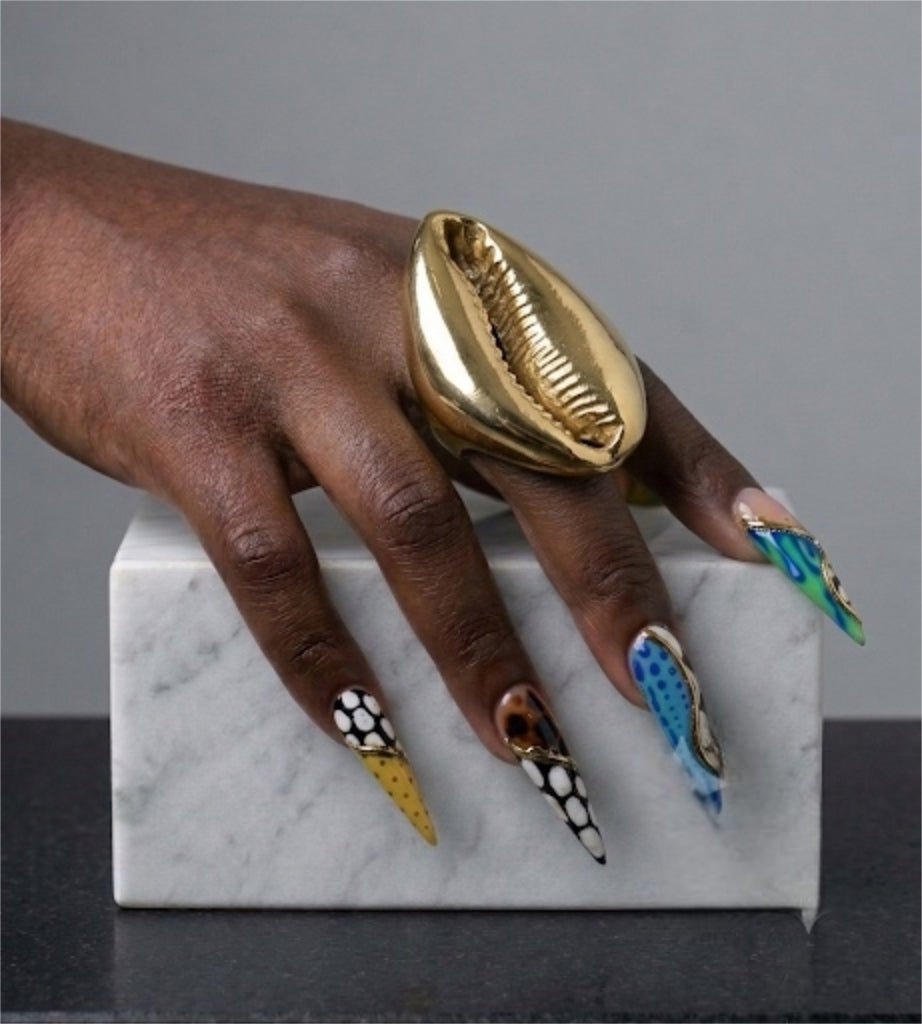 Oversized Metal Cowry Ring - Trufacebygrace