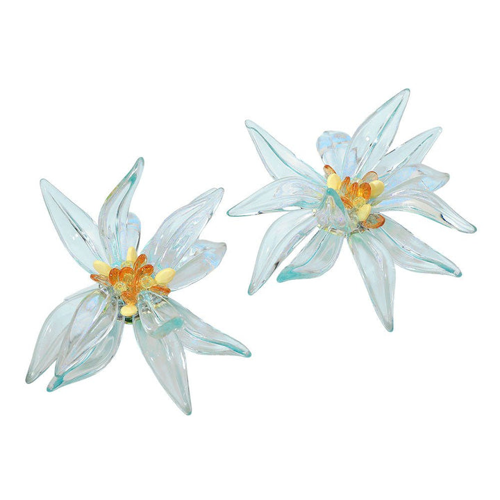 Oversized Resin Petal Flower Statement Earrings - Trufacebygrace