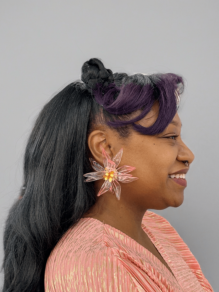 Oversized Resin Petal Flower Statement Earrings - Trufacebygrace