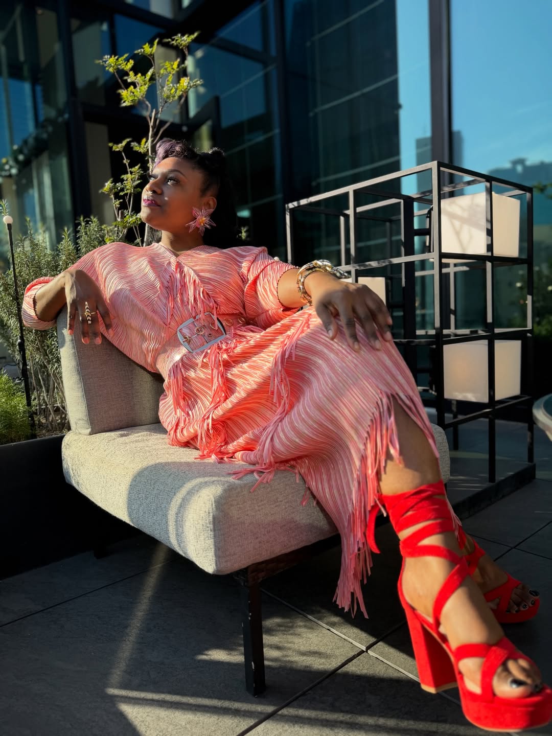 Oversized Resin Petal Flower Statement Earrings - Trufacebygrace