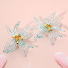 Oversized Resin Petal Flower Statement Earrings - Trufacebygrace