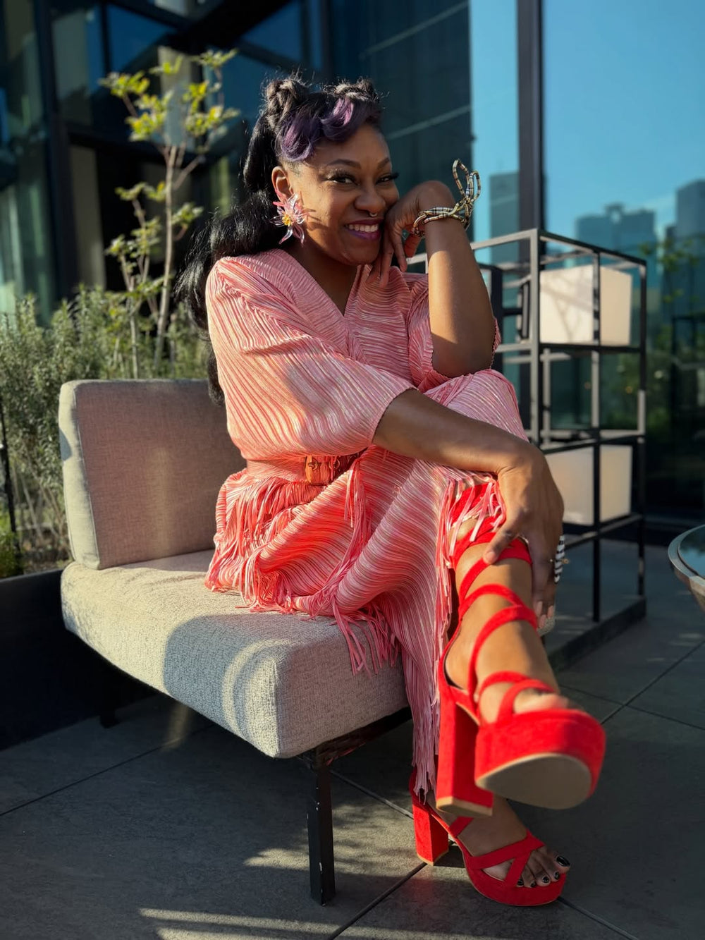 Oversized Resin Petal Flower Statement Earrings - Trufacebygrace