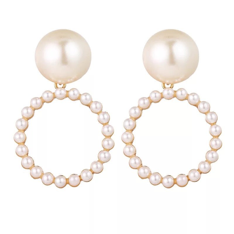 Pearl Me Circle Stud Earrings - Trufacebygrace