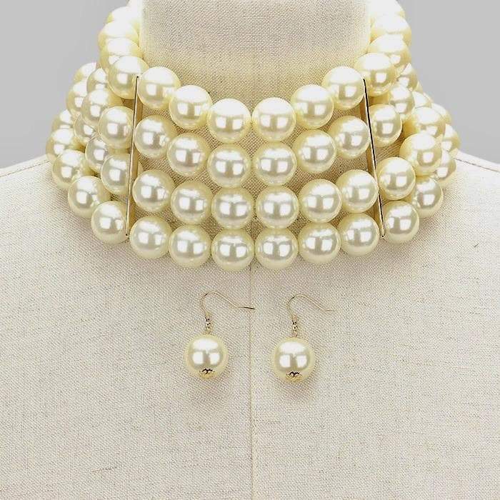 Pearl Multi Strand Statement choker - Trufacebygrace