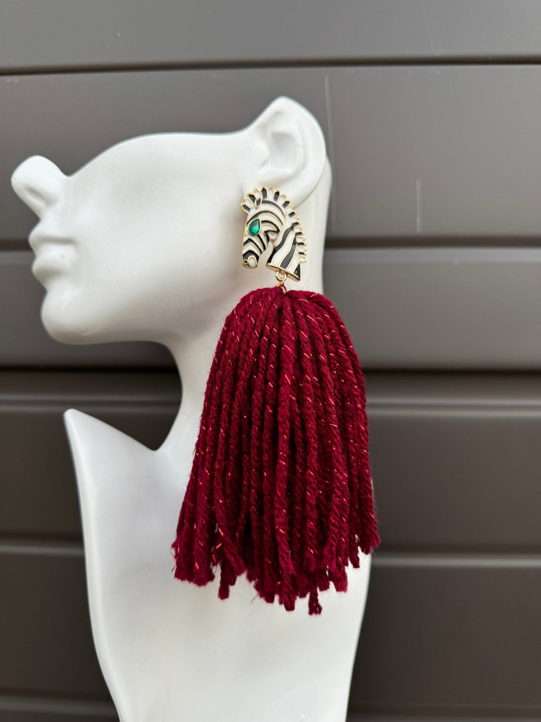 Ponkoti and Yarn Tassel Earrings - Trufacebygrace