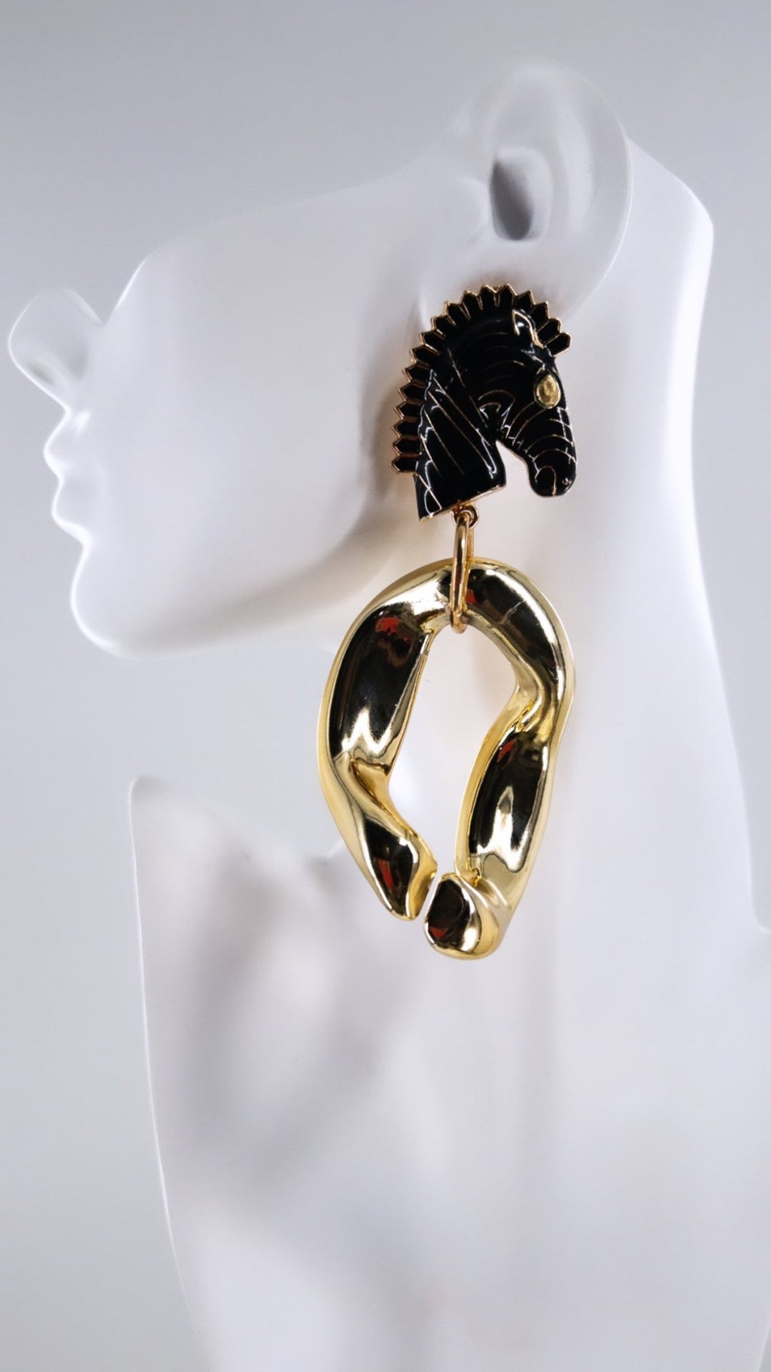 Ponkoti with Gold Chain Earrings - Trufacebygrace