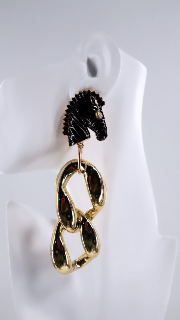 Ponkoti with Gold Chain Earrings - Trufacebygrace