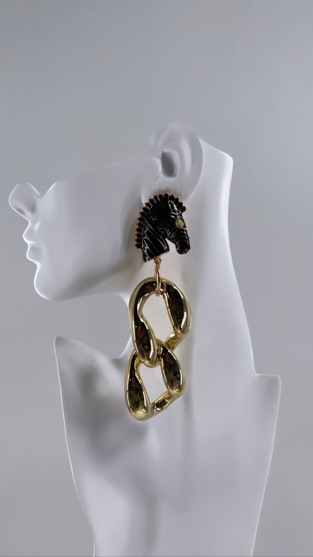 Ponkoti with Gold Chain Earrings - Trufacebygrace