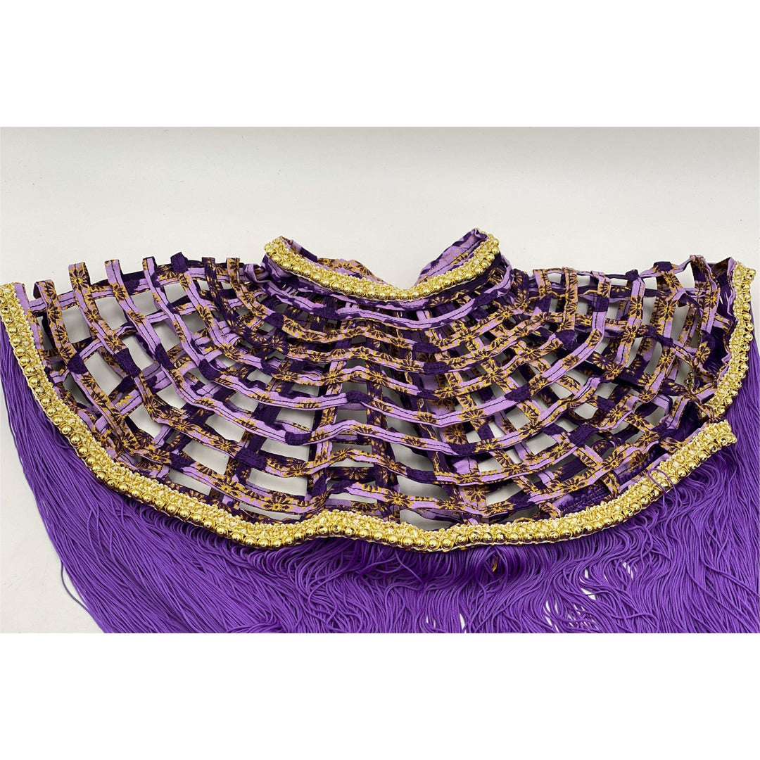 Queen Ankara Laced /Laticed Long Fringe Cape - Pearl Trim - Trufacebygrace