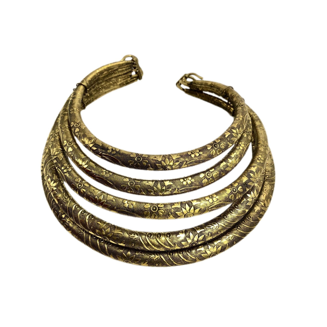 Queen Hera 5 Ring Vintage Gold Choker - Trufacebygrace