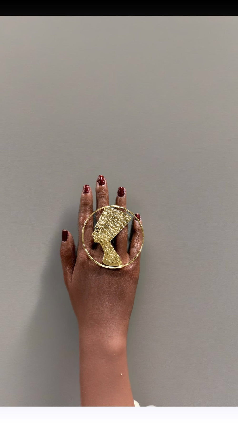 Queen Nefertiti Statement Brass Ring - Trufacebygrace