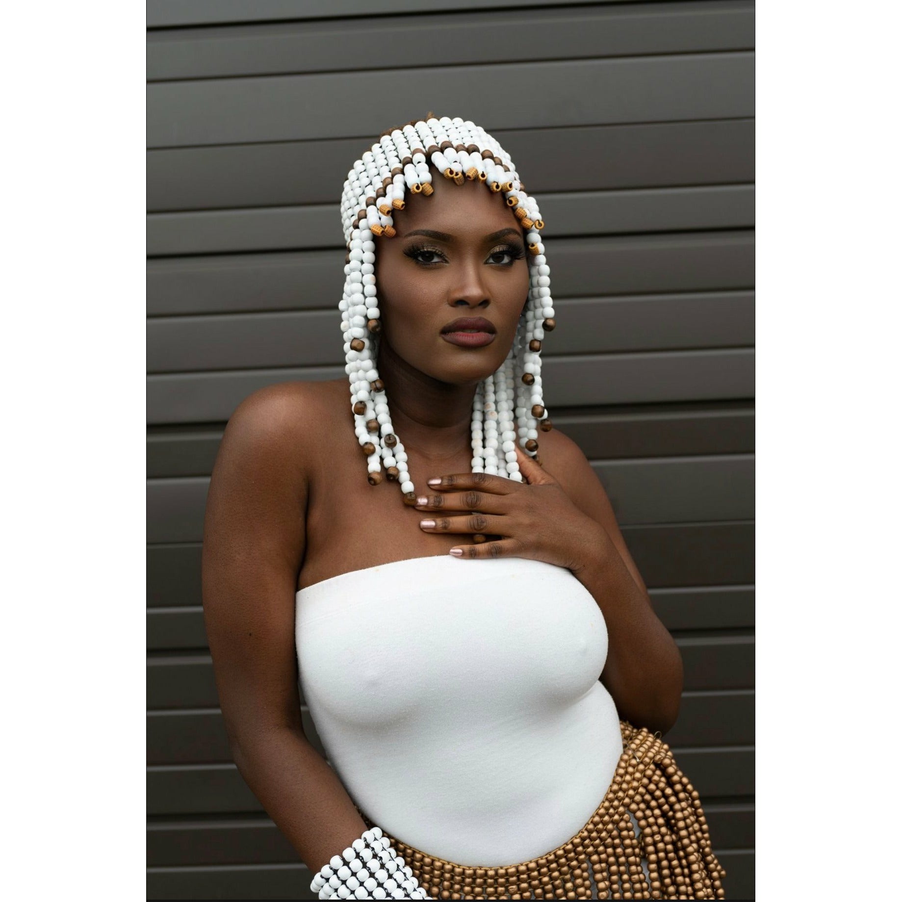 Queen of Egypt Wooden beads Headpiece - Trufacebygrace