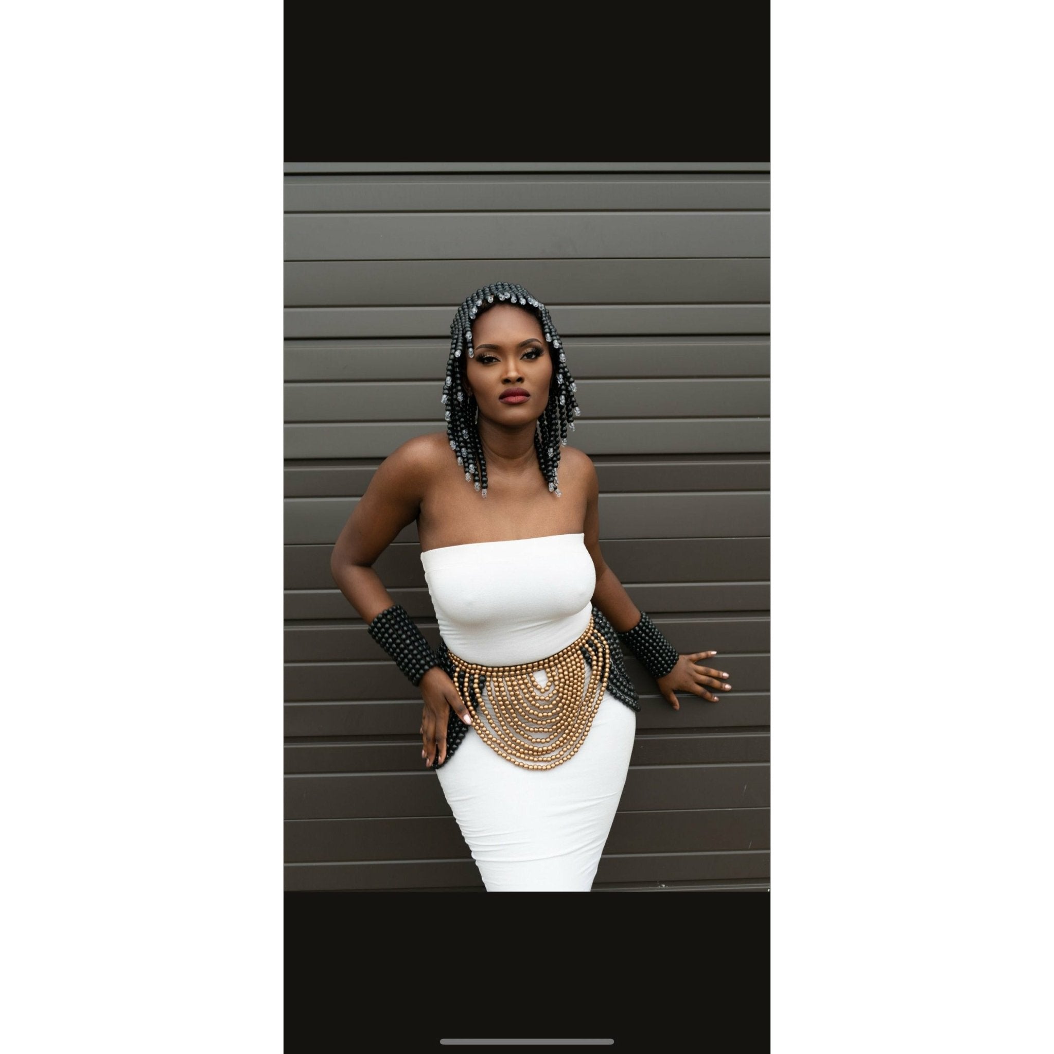 Queen of Egypt Wooden beads Headpiece - Trufacebygrace
