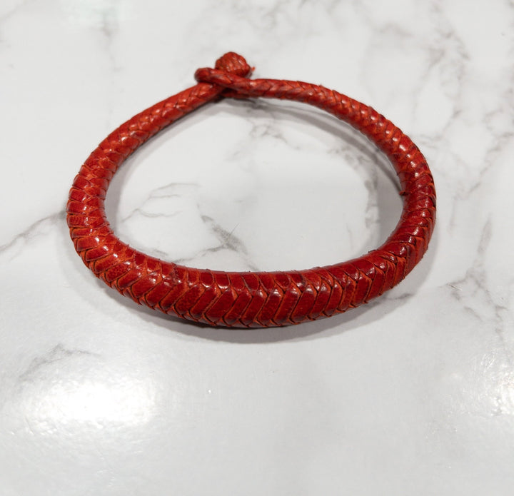 Red Bankula Genuine Leather Unisex bracelet - Trufacebygrace