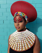 Red Beaded Zulu basket Hat - Trufacebygrace