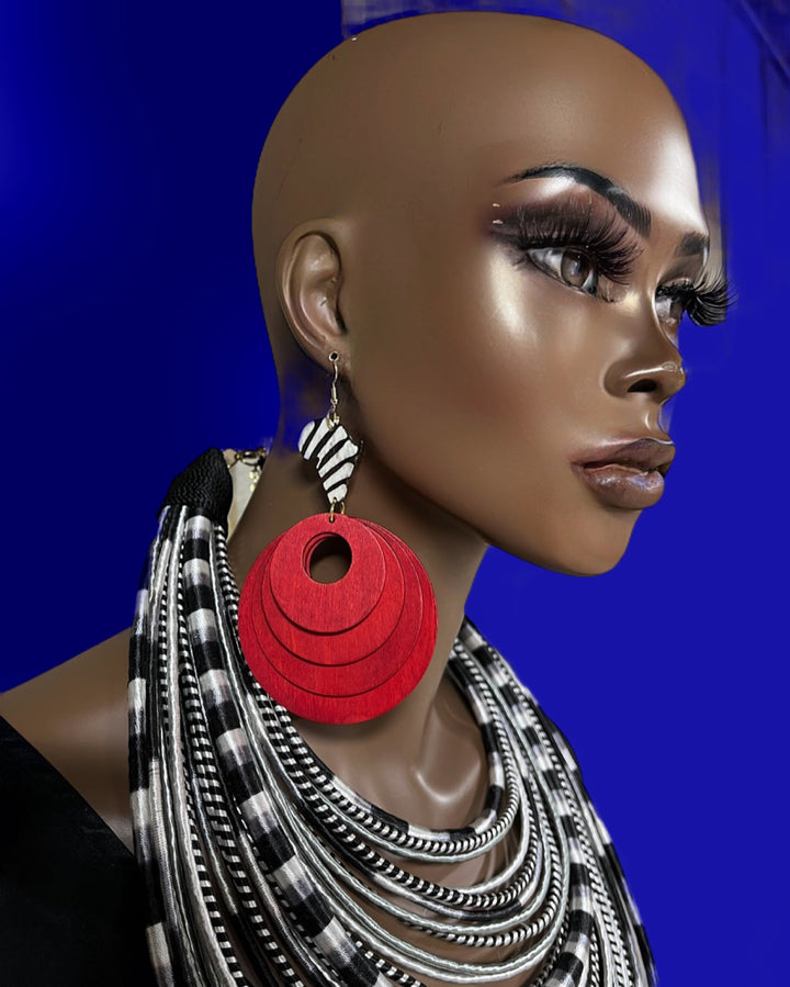 Red Fitaa no Tumtum Earrings - Trufacebygrace