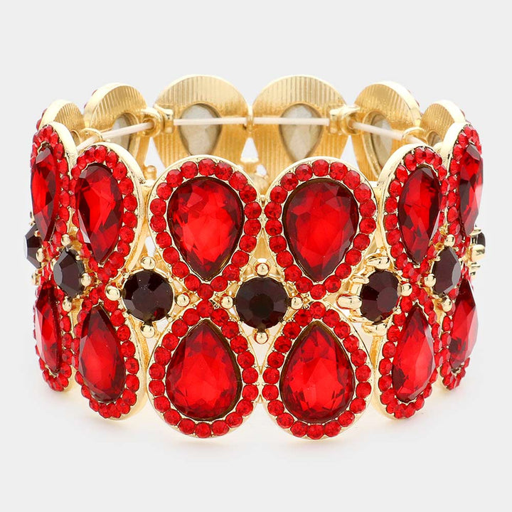 Red Gia evening stretch bracelet - Trufacebygrace