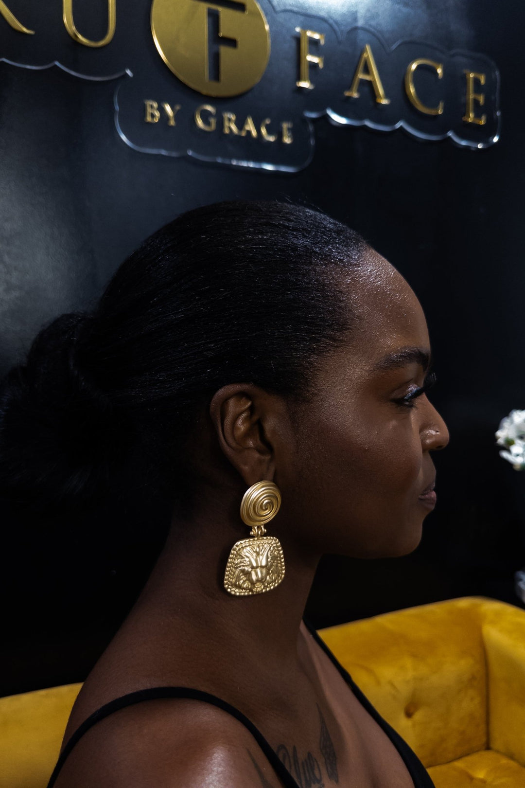 Regal Lion Matte Gold Earrings - Trufacebygrace