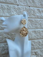 Rhinestone dots double disc Earrings - Trufacebygrace
