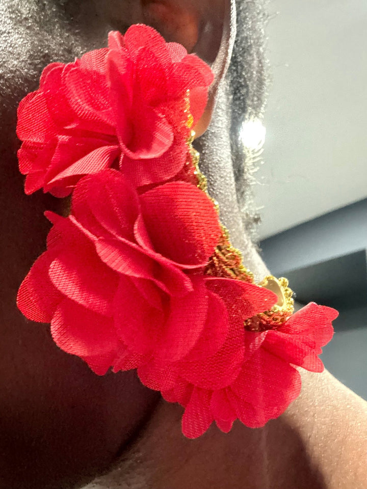 Rosso Bloom Statement Earrings - Trufacebygrace