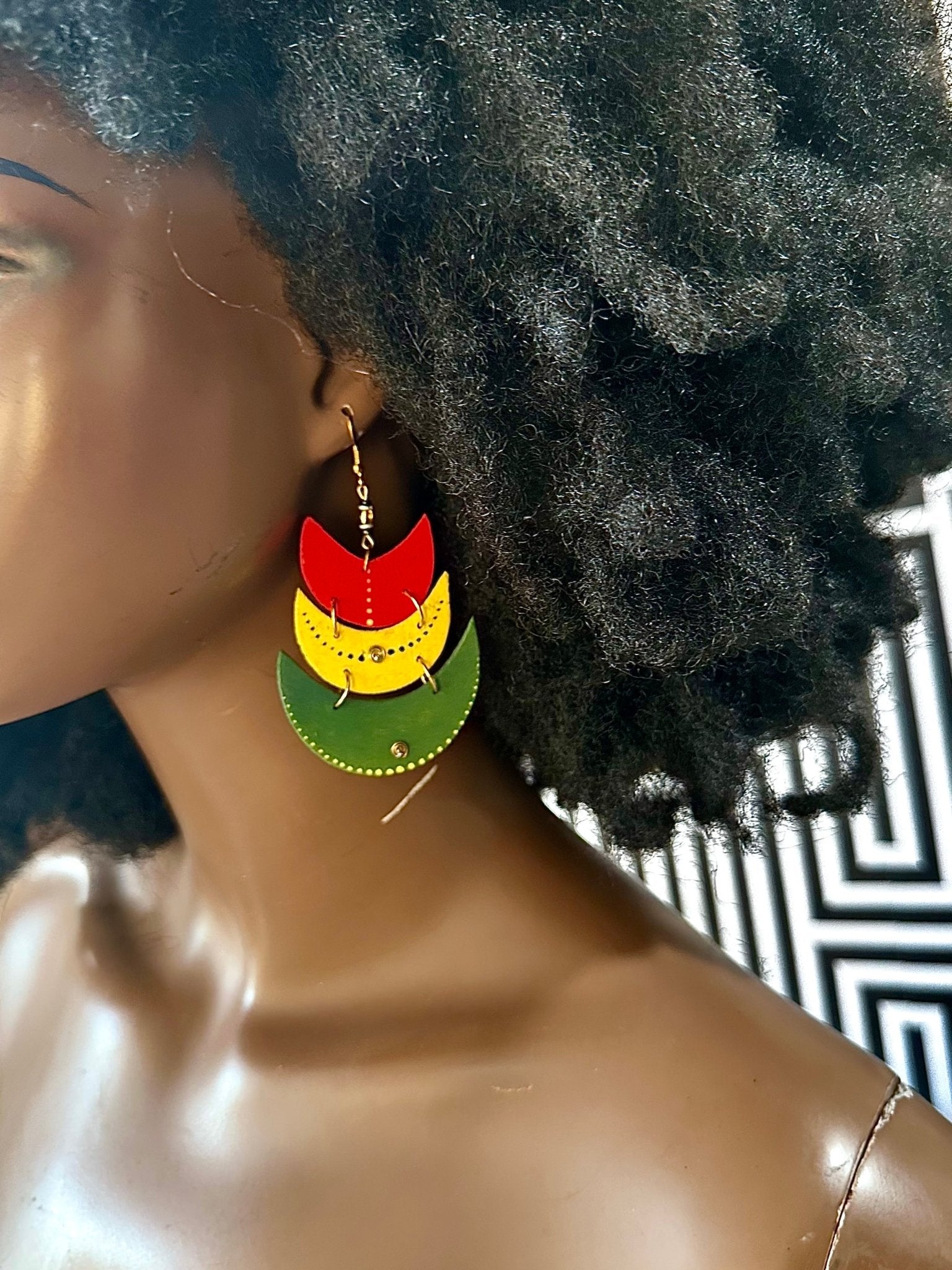Safari Dreams Painted wood earrings - Trufacebygrace