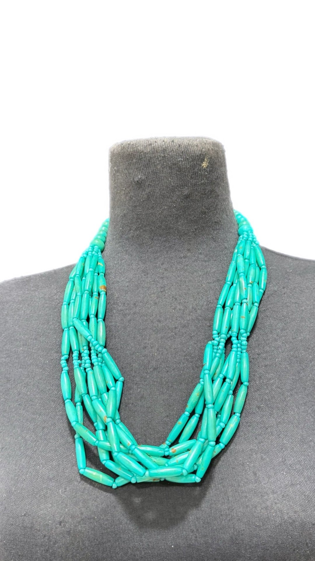 Sample : Abeni Turquoise Beaded Necklace - Not Perfect - Trufacebygrace