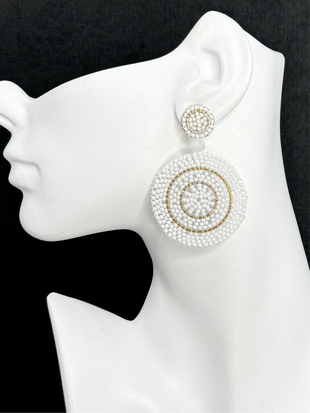 Sample : beaded circle Earring - Trufacebygrace