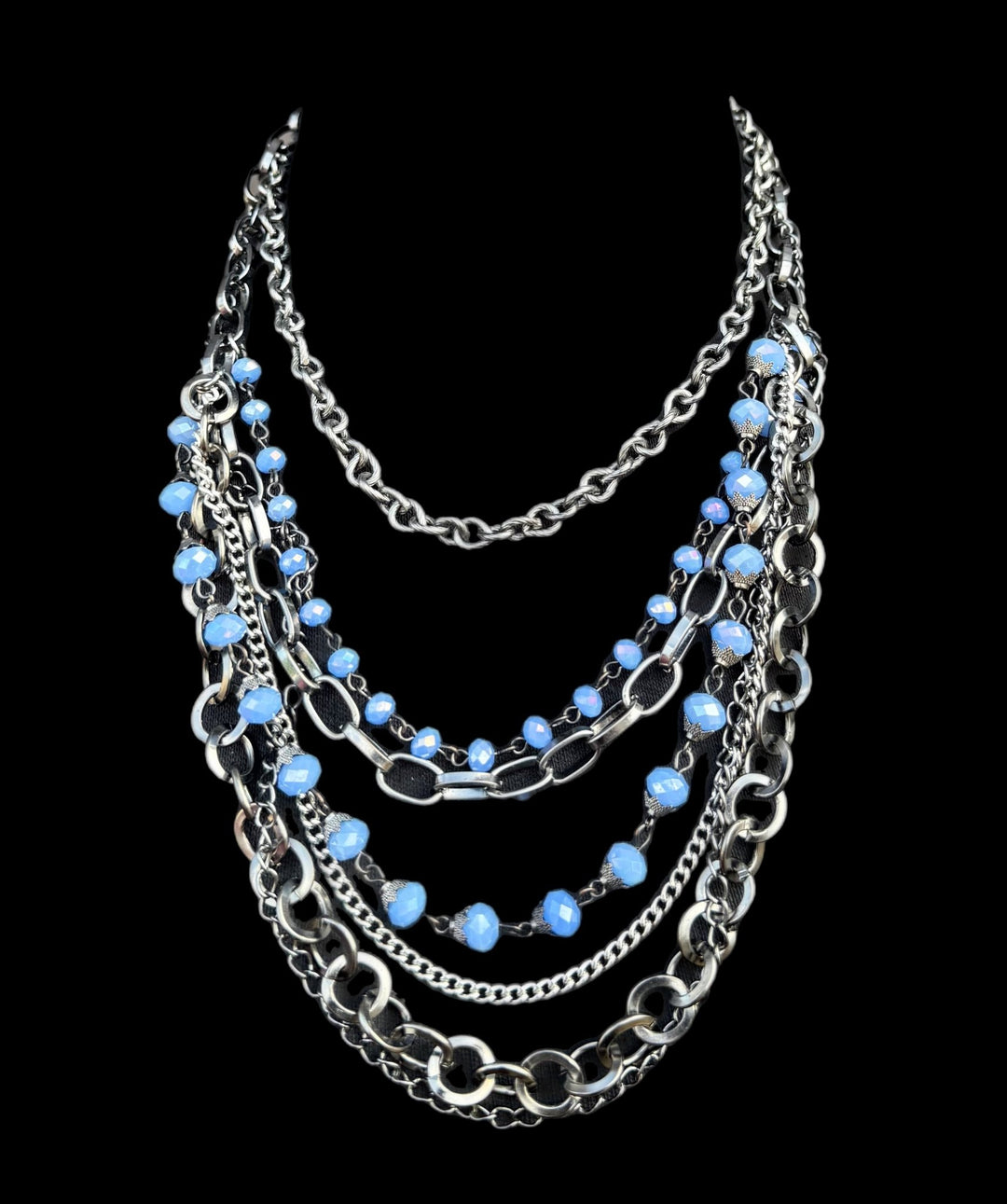 Sample : Blue Voltage Layered Chain Necklace - Trufacebygrace