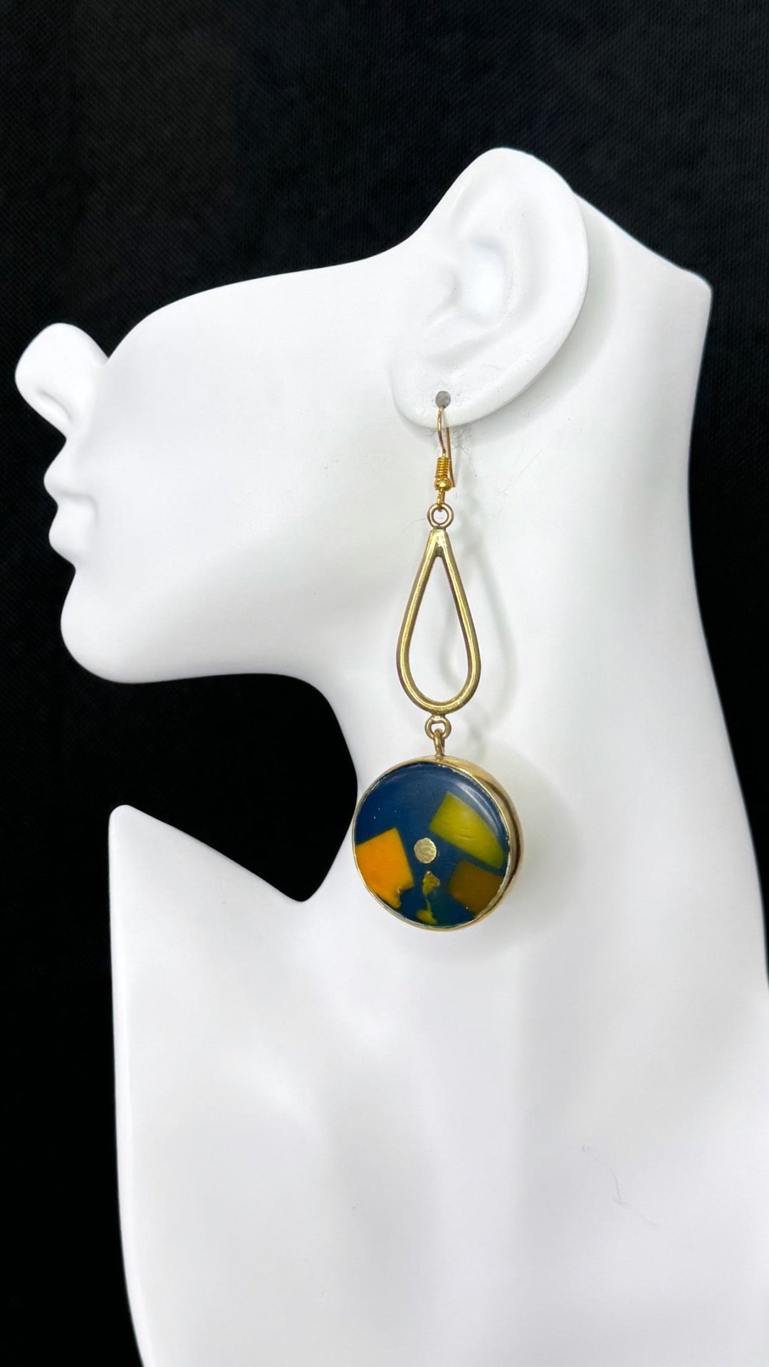 Sample: brass with stone earrings - Trufacebygrace