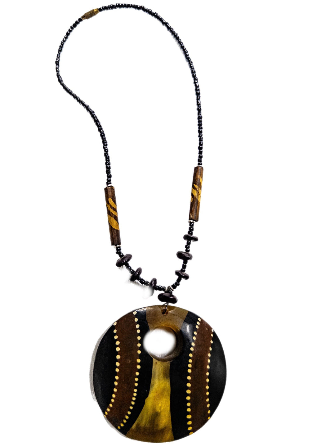 Sample: Earth Tones Horn Tribal Pendant Necklace - Trufacebygrace