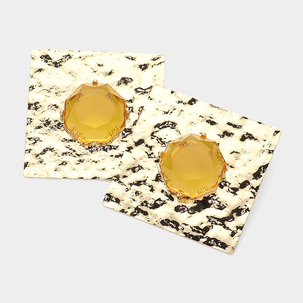 Sample: Encased Amber Stud Earrings - Trufacebygrace