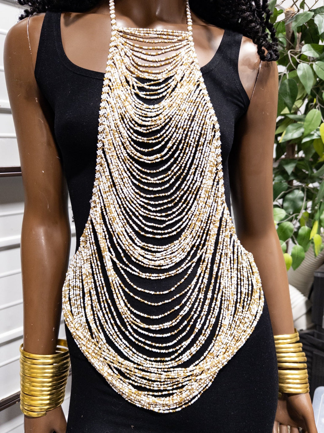 Sample : Gold / White beaded vest - Trufacebygrace