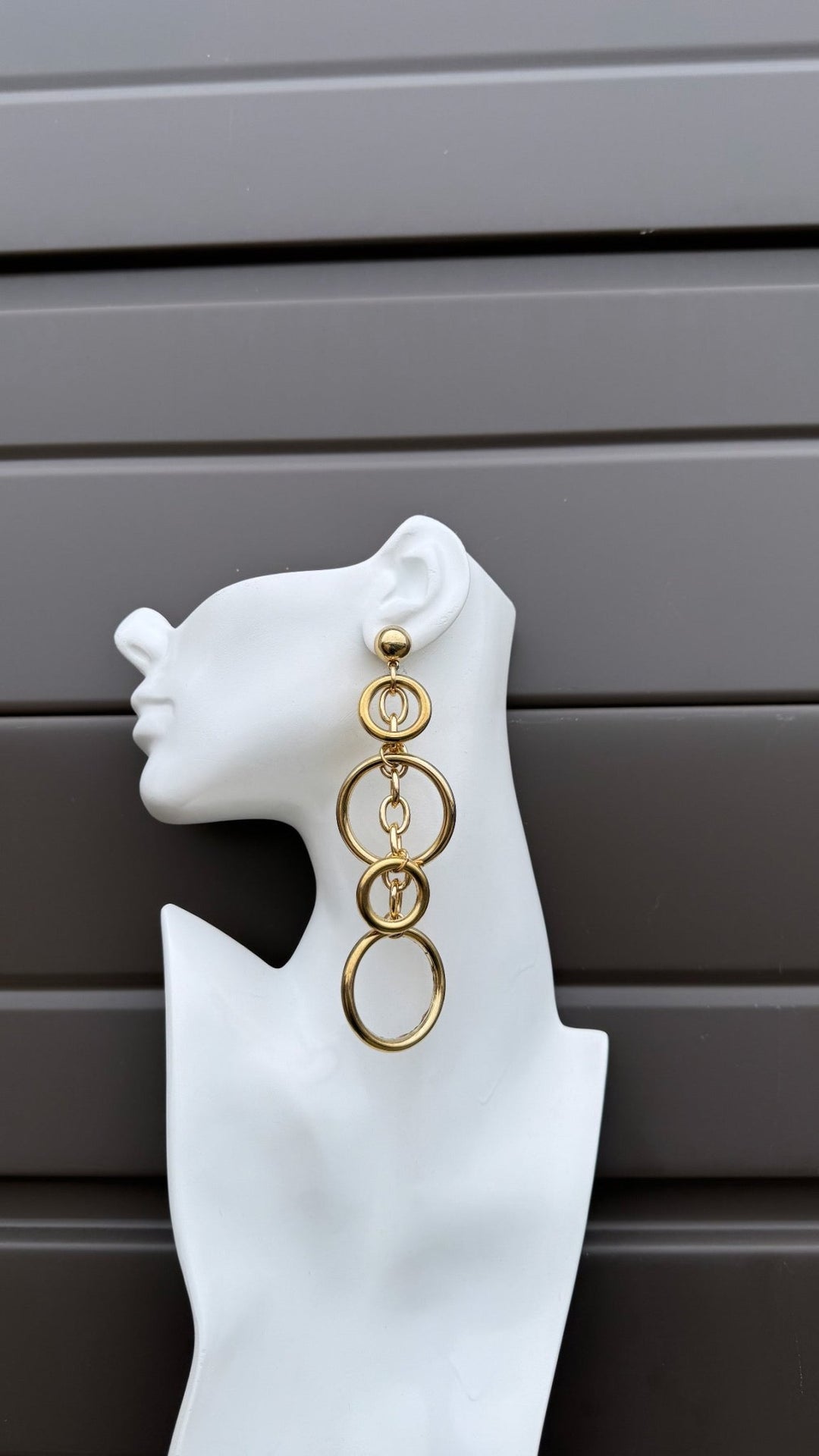 Sample: Golden Orbit Drop Earrings - Trufacebygrace