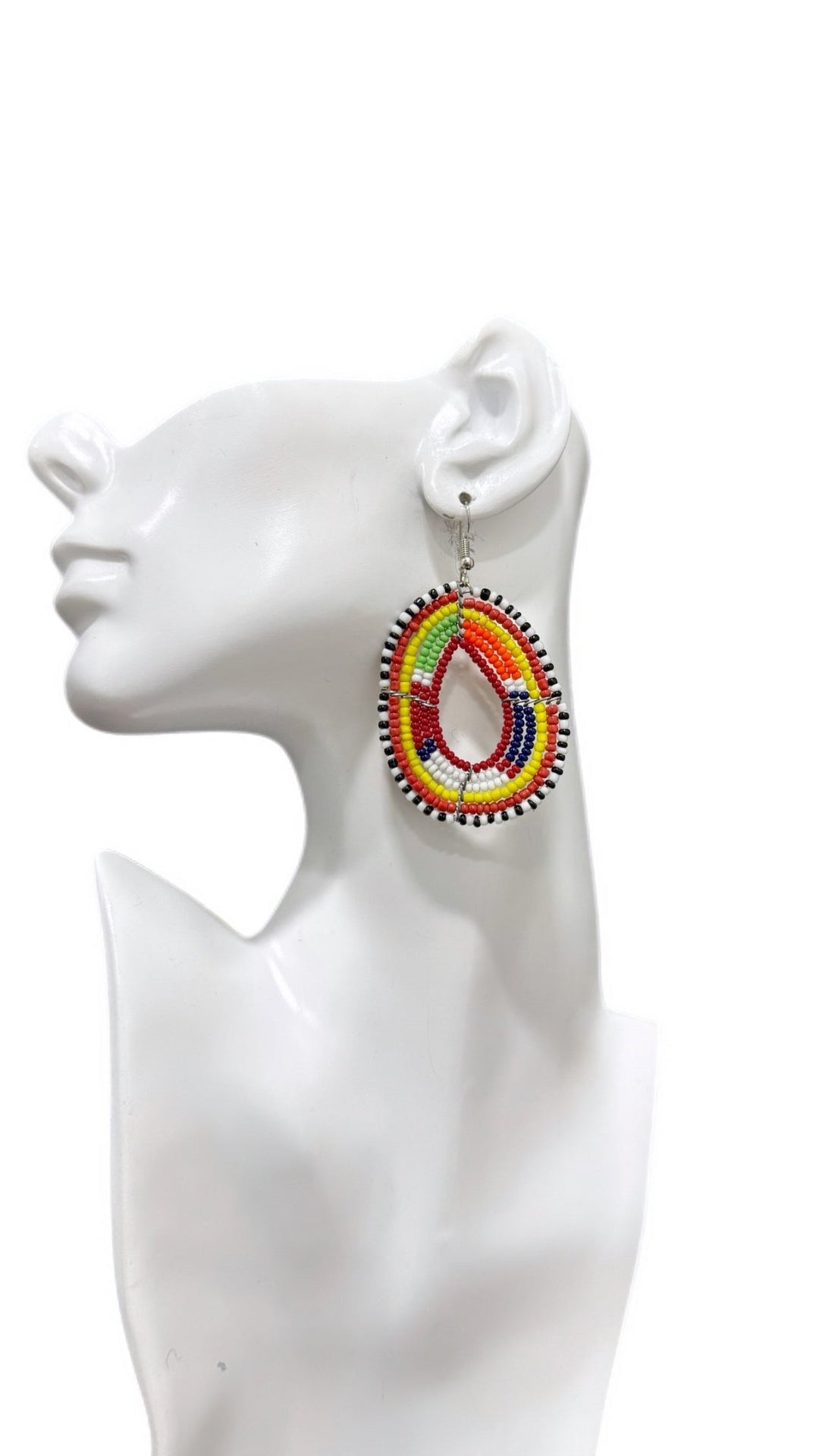 Sample : Multi Beaded Oval Earrings - Trufacebygrace