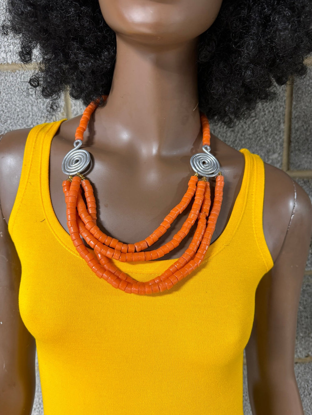 Sample : Orange Beaded Necklace - Trufacebygrace