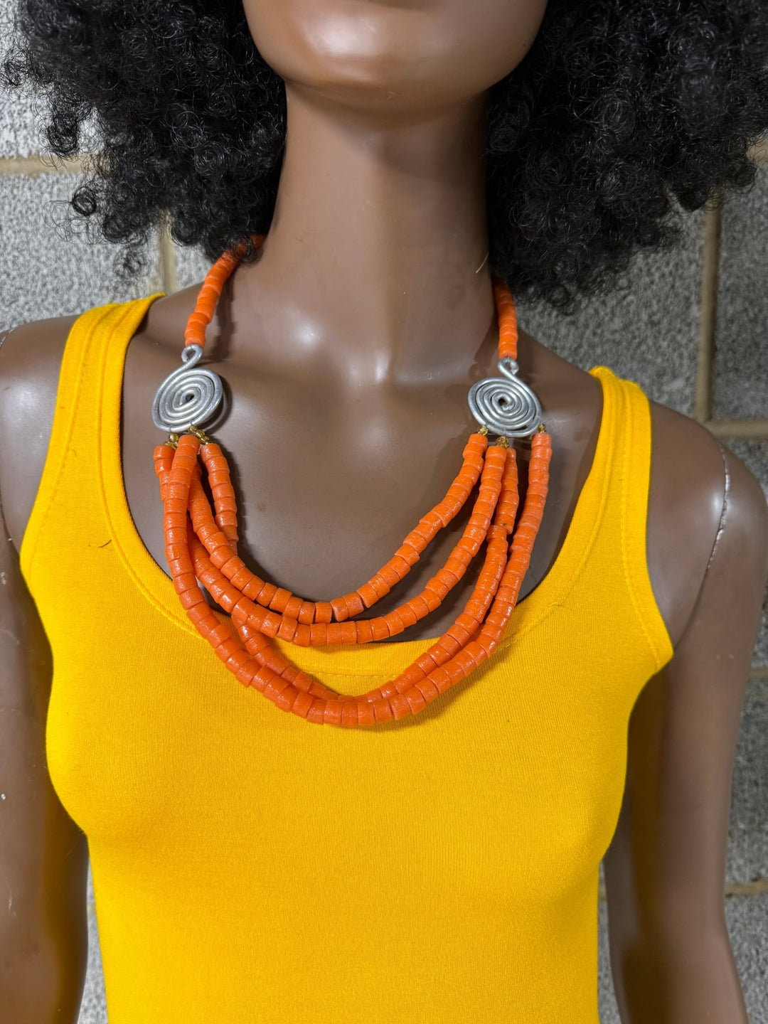 Sample : Orange Beaded Necklace - Trufacebygrace