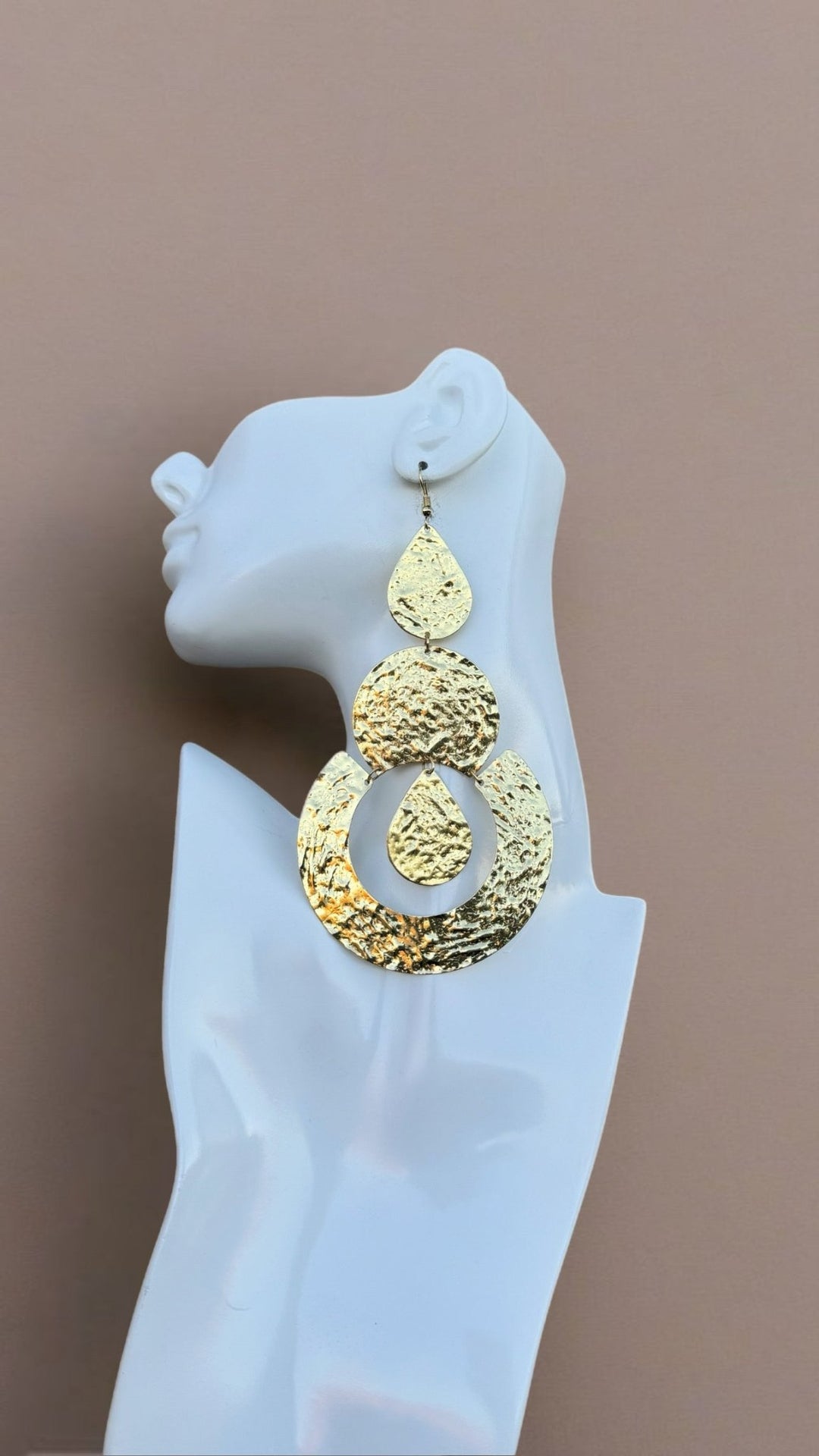 Sample: Sahara Hammered Drop Earrings - Trufacebygrace