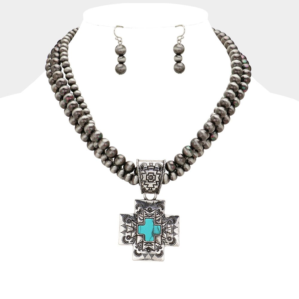 Sample Sierra Turquoise Multi - Layered Necklace Set - Trufacebygrace